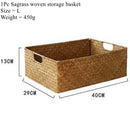 Zerolife Natural Large Woven Seagrass Basket Of Straw Wicker For Home Table Fruit Bread Towels Small Kitchen Storage Container