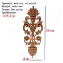 Solid wood European Style Woodcarving Decal Home Furniture Carved Applique Window Door Decor Wooden Figurines Crafts