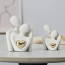 1 Piece Romantic Love Embrace Statue Ornament Pottery Couple Set Bedroom Interior Decoration Valentine's Day Gift