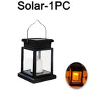 Solar Hanging Candle Lantern Warm Yellow LED Outdoor Garden Light Waterproof Path Lamp for Terrace Balcony Lawn Decoration