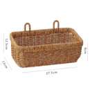 Hanging Fruit Basket Imitation Rattan Wall Mount Basket With Handle Handmade Rattan Woven Organizer Flower Pot Container Basket