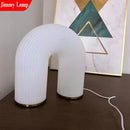 Modern Minimalism U Arched White Desktop Nightlight Home Decoration Bedside Table Lamp Reading Light Bedroom Living Study Room