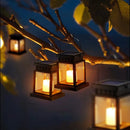 Solar Hanging Candle Lantern Warm Yellow LED Outdoor Garden Light Waterproof Path Lamp for Terrace Balcony Lawn Decoration