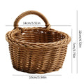 Decorative Wall-mounted Straw Basket Hanging Woven Rattan Flower Plant Vase Pot Grass Wicker Storage Baskets Garden Storage Rack