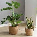 Handmade Rattan Woven Flowerpot Straw Woven Storage Basket Plant Holder Flower Pot Planter Balcony Home Decoration