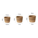 Natural Handmade Straw Weaving Wicker Basket Rattan Straw Flower Plant Pot Round Flowerpot Storage Basket Planter Basket