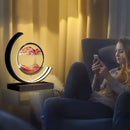 Modern Geometric Sand Art Desk Lamp - Adjustable Brightness, USB Powered, No Battery Needed, Ideal for Bedroom & Office Decor