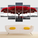 Nature 5 Pieces Canvas Art Wall Decor Painting Abstract Red Tree Sunset Picture Modular Home Decoration Poster Print Photo Frame