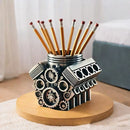Pen Holder Resin V8 Car Engine Pen Holder Unique Stationery Organizer for Home Office Decor Desktop Ornament with Auto Engine