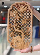 Chinese Classical Hollow Wood Carving Crafts Camphor Wood Carving Wall Hanging Background Wall Home Decoration Height 35cm