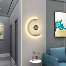 Living room light luxury creative clock wall lamp