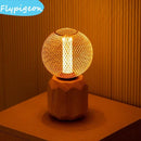 Nordic Wrought Iron Mesh Cover Lamp Metal Cage E27 Bulb Dining Bar Coffee Luxury Light Pillar Home Room Decor Lighting