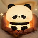 USB Rechargeable LED Night Light Cute Cartoon Panda Silicone Lamp Timing Function Desk Bedside Decor Children Nightlight Gift