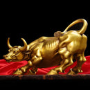 Copper Brass Bull Wall Street Cattle Sculpture Cow Statue Mascot Ornament Office Decor Exquisite Crafts Gift