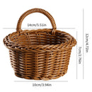 Decorative Wall-mounted Straw Basket Hanging Woven Rattan Flower Plant Vase Pot Grass Wicker Storage Baskets Garden Storage Rack