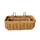 Hanging Fruit Basket Imitation Rattan Wall Mount Basket With Handle Handmade Rattan Woven Organizer Flower Pot Container Basket