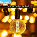 Nordic Wrought Iron Mesh Cover Lamp Metal Cage E27 Bulb Dining Bar Coffee Luxury Light Pillar Home Room Decor Lighting