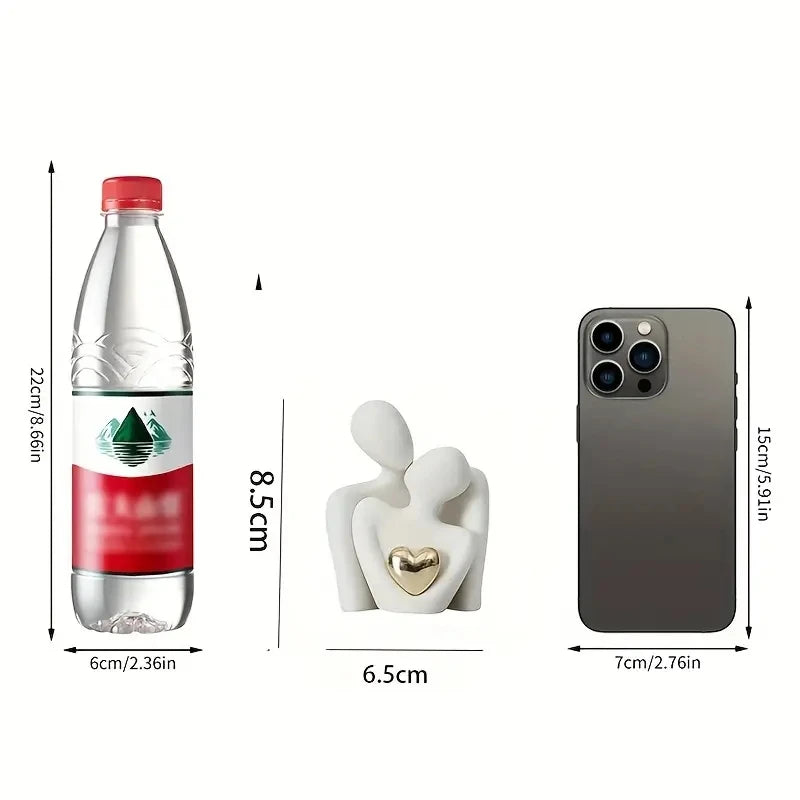 1 Piece Romantic Love Embrace Statue Ornament Pottery Couple Set Bedroom Interior Decoration Valentine's Day Gift