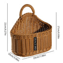 Decorative Wall-mounted Straw Basket Hanging Woven Rattan Flower Plant Vase Pot Grass Wicker Storage Baskets Garden Storage Rack