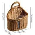 Decorative Wall-mounted Straw Basket Hanging Woven Rattan Flower Plant Vase Pot Grass Wicker Storage Baskets Garden Storage Rack
