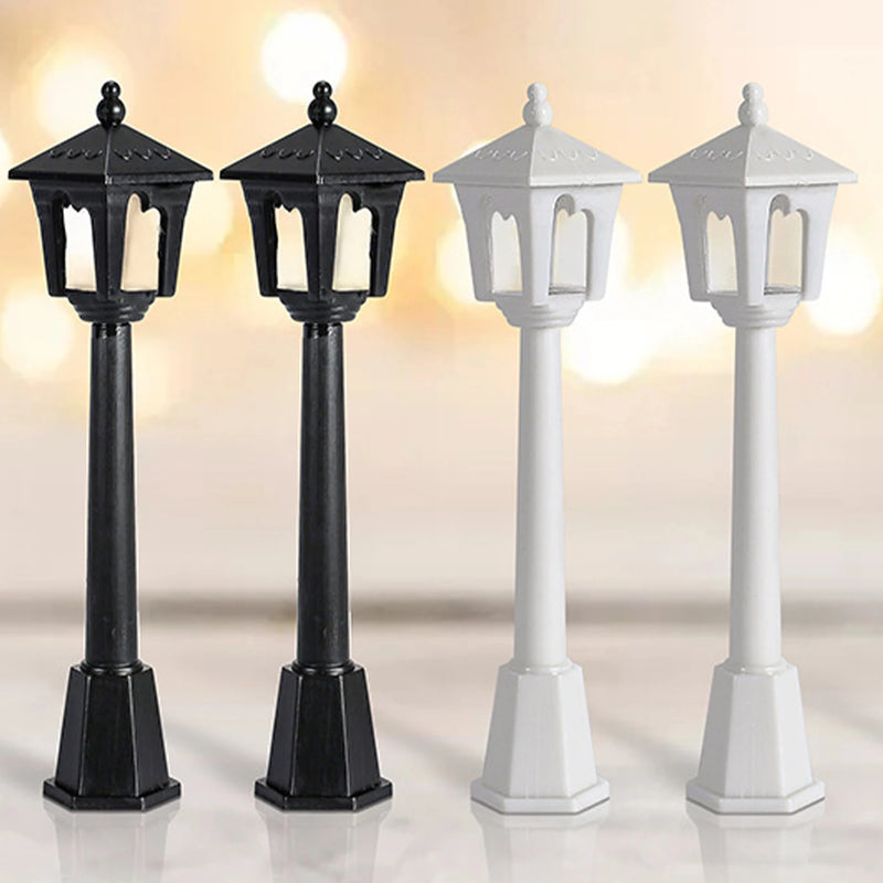 6Pcs Miniature Street Lights Plastic Model Railway Train Lamp For Doll House Micro Landscape Diy Fairy Garden Christmas Decor