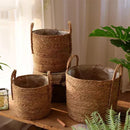 Handmade Rattan Woven Flowerpot Straw Woven Storage Basket Plant Holder Flower Pot Planter Balcony Home Decoration