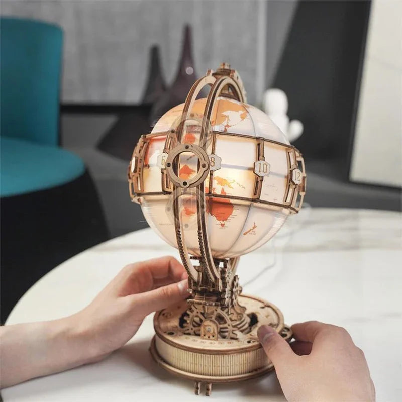 Wooden Globe Lamp 3D Puzzle Games for Birthday Gift for Kids Adults for Home Decor Building Blocks Children and Adult 3D Puzzles