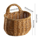 Decorative Wall-mounted Straw Basket Hanging Woven Rattan Flower Plant Vase Pot Grass Wicker Storage Baskets Garden Storage Rack