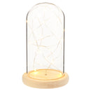 Led Stars Night Light Glass Dome Table Lamp Operated Wooden Base Home Decor For Party Wedding Gift, Glass Dome