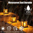 Solar Hanging Candle Lantern Warm Yellow LED Outdoor Garden Light Waterproof Path Lamp for Terrace Balcony Lawn Decoration