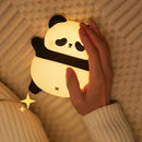 USB Rechargeable LED Night Light Cute Cartoon Panda Silicone Lamp Timing Function Desk Bedside Decor Children Nightlight Gift