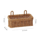 Hanging Fruit Basket Imitation Rattan Wall Mount Basket With Handle Handmade Rattan Woven Organizer Flower Pot Container Basket