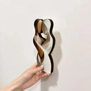 2D Flat Elegant Wooden Couple Artificial Wood Statue-Modern Home Decor Ideal for Living Room Bedroom Craft Decorations