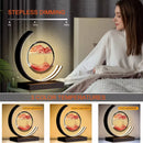 Modern Geometric Sand Art Desk Lamp - Adjustable Brightness, USB Powered, No Battery Needed, Ideal for Bedroom & Office Decor