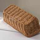 Hanging Fruit Basket Imitation Rattan Wall Mount Basket With Handle Handmade Rattan Woven Organizer Flower Pot Container Basket
