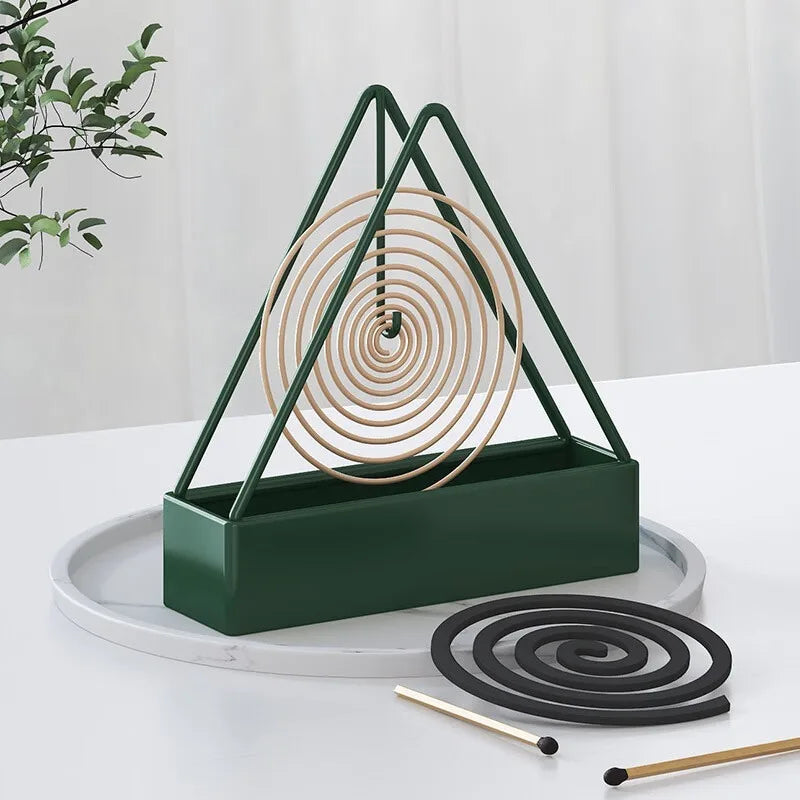Creative Mosquito Coil Holder With Tray Nordic Style Spiral Summer Day Iron Mosquito Repellent Incenses Rack Plate Home Decor