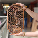 Chinese Classical Hollow Wood Carving Crafts Camphor Wood Carving Wall Hanging Background Wall Home Decoration Height 35cm